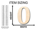 Unfinished Wood Cambria Number 0 Shape - Craft - up to 46" DIY