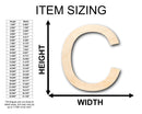 Unfinished Wood Arial Letter C Shape - Craft - up to 46" DIY