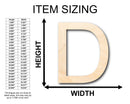 Unfinished Wood Arial Letter D Shape - Craft - up to 46" DIY