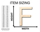 Unfinished Wood Arial Letter F Shape - Craft - up to 46" DIY