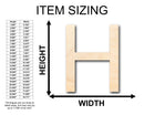 Unfinished Wood Arial Letter H Shape - Craft - up to 46" DIY