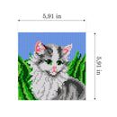 Gobelin canvas for halfstitch without yarn Cat on a Meadow 1455D