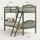 Olive Twin Over Twin Bunk Bed Converts To Two Beds