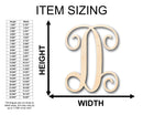 Unfinished Wood Monogram D Shape - Craft - up to 46" DIY