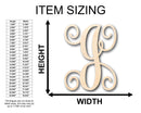 Unfinished Wood Monogram J Shape - Craft - up to 46" DIY