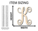 Unfinished Wood Monogram K Shape - Craft - up to 46" DIY