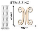 Unfinished Wood Monogram M Shape - Craft - up to 46" DIY