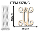 Unfinished Wood Monogram Q Shape - Craft - up to 46" DIY