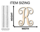 Unfinished Wood Monogram R Shape - Craft - up to 46" DIY