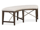 Westley Falls - Curved Bench With Upholstered Seat - Graphite