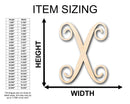 Unfinished Wood Monogram X Shape - Craft - up to 46" DIY