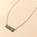 Myra Cowgirl cactus Charm Necklace for Women in Moonlit and Turquoise