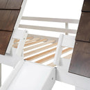 Twin Over Twin House Bunk Bed Frame White Brown With Roof