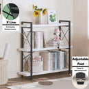Industrial Three Tier Open Bookcase With Metal Frame Sturdy