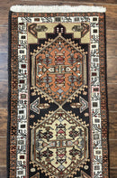 Persian Tribal Runner Rug 2.4 x 9.4, Geometric Medallions, Sarab Runner