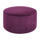 Velvet Round Ottoman,Purple