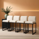 Set Of 4 Counter Height Bar Stools PU Leather With Back