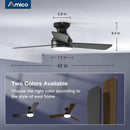42 Inch Black Low Profile Ceiling Fan With Light And Remote