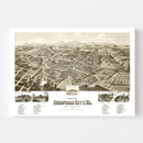 Vintage Map of Bedford City, Virginia 1891