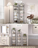Six Tier Bookcase With Tempered Glass Shelves Home Office