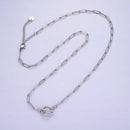 14K Gold Filled Toggle Clasps Paperclip Chain 19"  Necklace | Silver or Gold