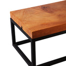Z-Solid Teak Top and Black Metal Base Coffee Table