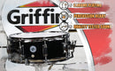 GRIFFIN Snare Drum - Poplar Wood Shell 14" x 5.5" with Black PVC & Coated Head - Acoustic Marching Percussion Musical Instrument Set with Drummers Key