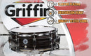 Deluxe Snare Drum by GRIFFIN | 14" x 5.5" Poplar Wood Shell with Zebra PVC Glossy Finish | Percussion Musical Instrument with Drummers Key for Students & Professionals | 8 Tuning Lugs & Snare Strainer