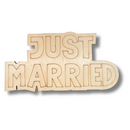 Unfinished Wood Etched Just Married Shape | Paint By Line Crafts | up to 30" DIY