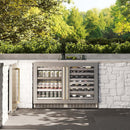 ZLINE 24" Touchstone Dual Zone 44 Bottle Wine Cooler White Matte Glass Door Polished Gold Handle RWDOZ-WM-24-G