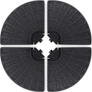 Ainfox HDPE 4pcs Round Fan-Shaped Hanging Umbrella Base Stand for Patio – Black