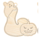 Unfinished Wood Layered Letter Halloween Ghost & Pumpkin Tags | A-Z | 4 Piece | 6" Tall | 1/8" Wood | Wood Craft DIY