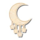Unfinished Wood Etched Moon Mobile Shape | Paint By Line Crafts | up to 30" DIY
