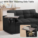 65Inches Transformable Sleeper Sofa Bed Black USBPort