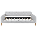 Full Size Upholstered Daybed with 4 Support Legs,Beige(Old SKU:DL001825)