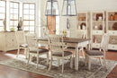 Bolanburg Farmhouse Dining Table Drawers Whitewash Seats 6