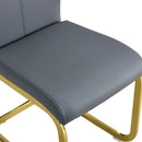 Modern Dining Chairs, PU Faux Leather High Back Upholstered Side Chair with Golden C-shaped Tube Metal Legs for Dining Room,Kitchen(Set of 2 )(DARK GRAY+PU)W1151104365