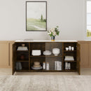 2405Wooden side cabinets with glass doors for dust prevention, modern storage display lockers for living and dining rooms and other domestic areas