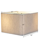 16x16x10 Rounded Corner Premiere Hardback Shallow Square Drum Lampshade Textured Oatmeal