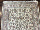 Indo Persian Rug 4x6, Vintage Handmade Wool Carpet, Floral Allover Pattern, Beige, Pair A