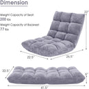 Grey Floor Chair With Back Support 14 Position Adjustable