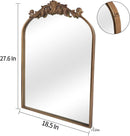 Antique Gold Baroque Arched Wall Mirror 19x27 Decor