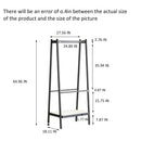 (Black) Solid Oak Wood Clothes Rack, Black Rattan Hanger Rack-clothes Rack with Shelves, Cloth Hanger Standing Garment Racks for Hanging Clothes