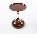Mermaid Tail End Coffee Table Round Side Table, Modern Metal Pedestal Table, Minimalist Accent Table for Small Spaces, Drink Martini Table Decoration for Living Room