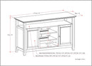 TV Media Stand 54 Inch Wide Golden Brown Cabinet Storage