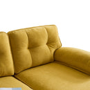 Modern Velvet L-Shaped Sectional Sofa for Living Room or Bedroom, Yellow, 82.6'