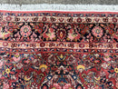 Large Antique Persian Sarouk Rug 11x18, Red, Floral Allover, Palace Size Wool Handmade Carpet