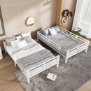 Metal Full XL over Full XL Bunk Bed for Teens and Adults,Space-Saving/Noise Reduced/No Box Spring Needed, White