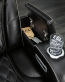 Black Leather Power Recliner With Adjustable Headrest