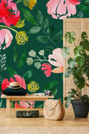 Fashionable Modern Green Floral Modish Wallpaper